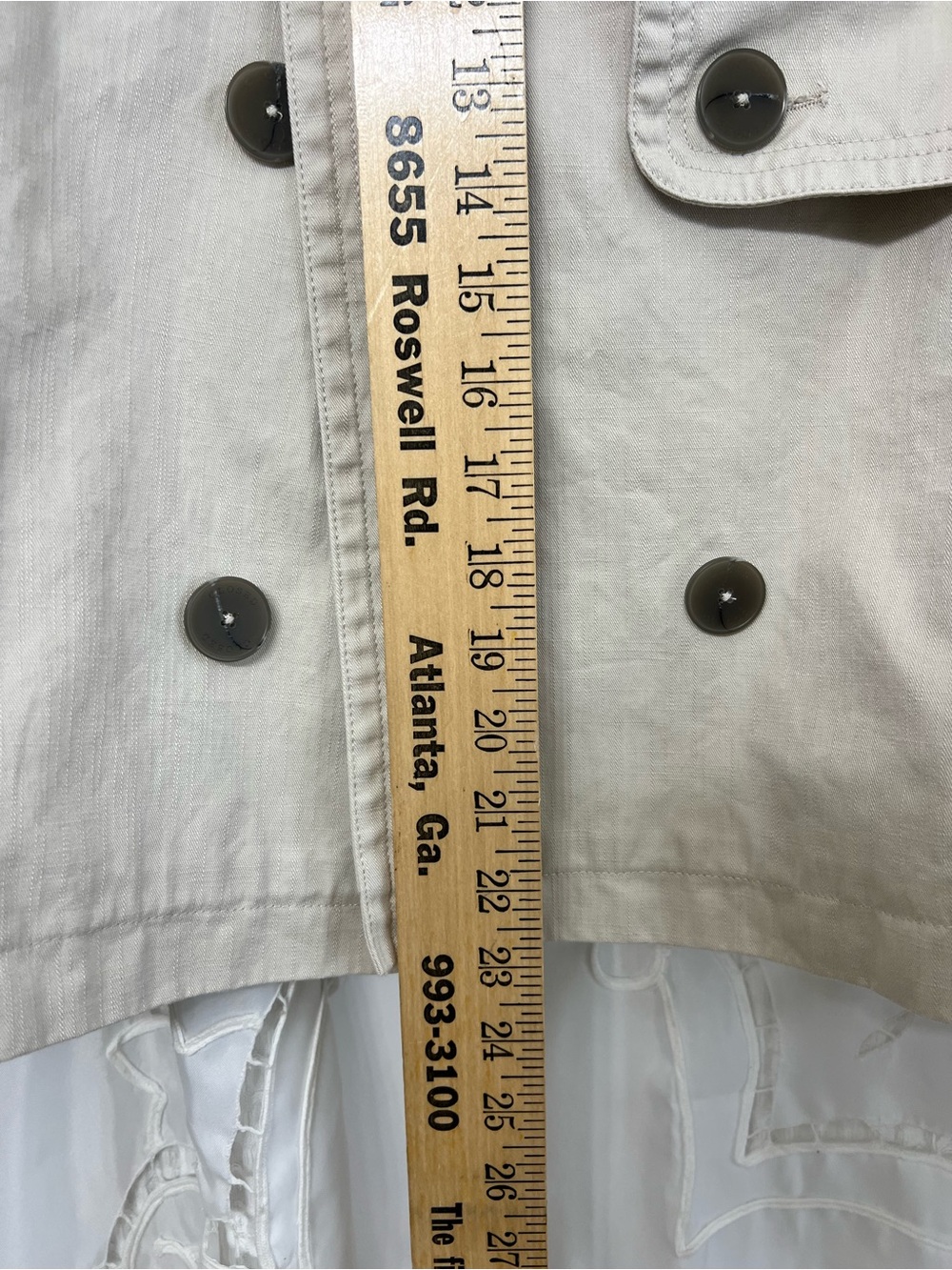 Closed Cropped Trench Jacket Limestone Beige Size Small - Picture 14 of 15